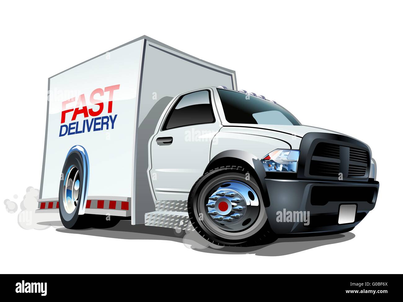 Cartoon delivery cargo truck Stock Photo
