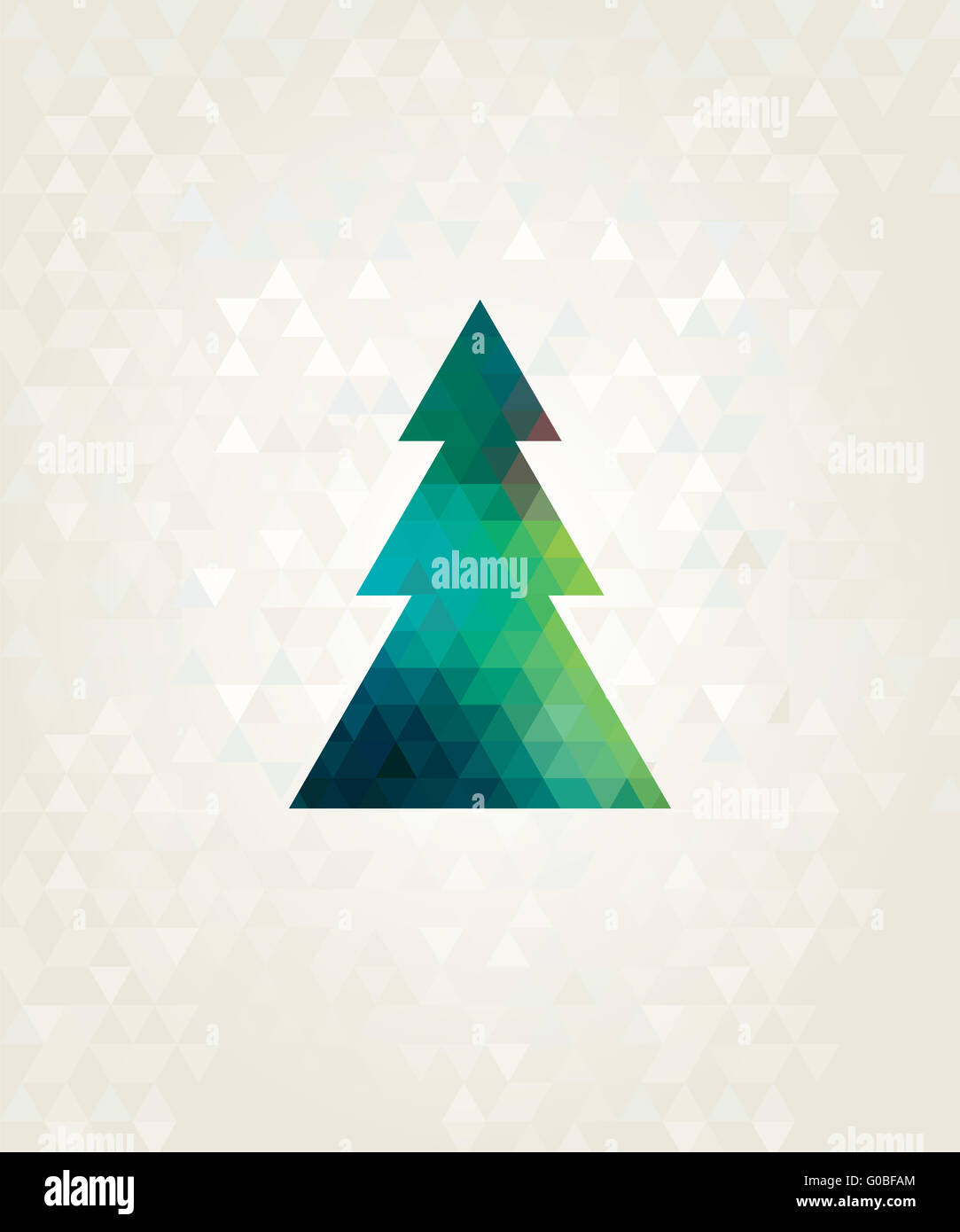 christmas tree with colorful triangle diamonds Stock Photo