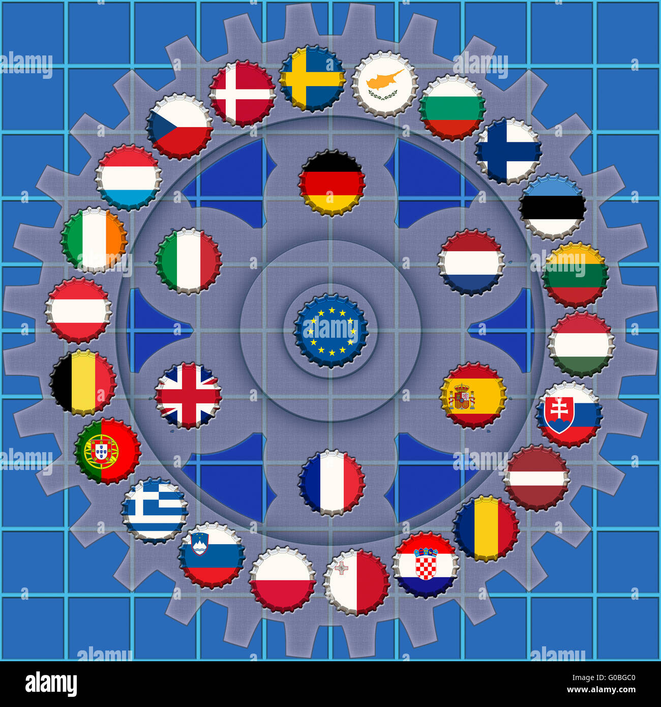 colors of the member states of the European Union Stock Photo