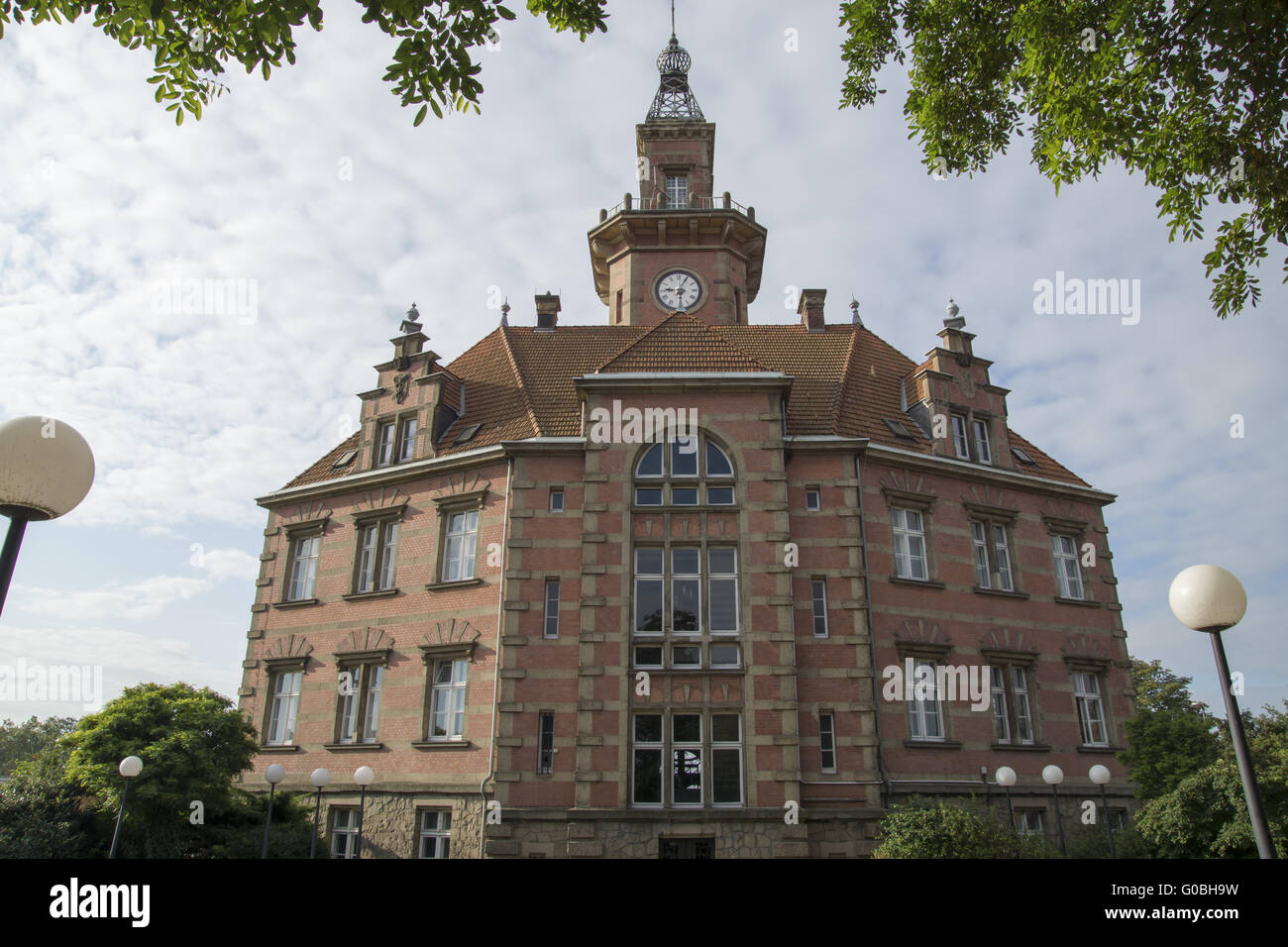 Old port authority in the canal port of Dortmund, Stock Photo