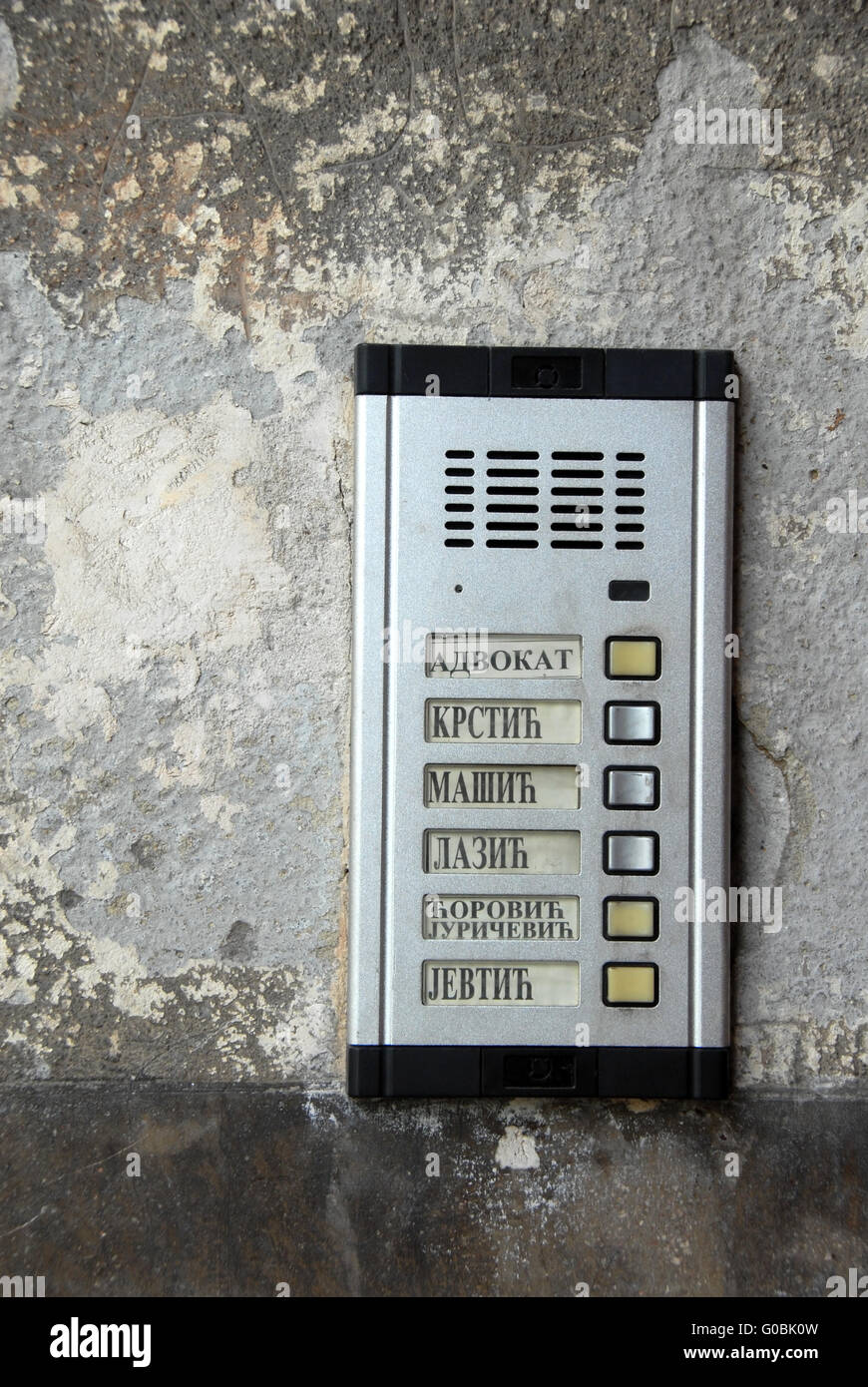 Interphone With Serbian Surnames Stock Photo Alamy interphone-with-serbian-surnames-stock-photo-alamy