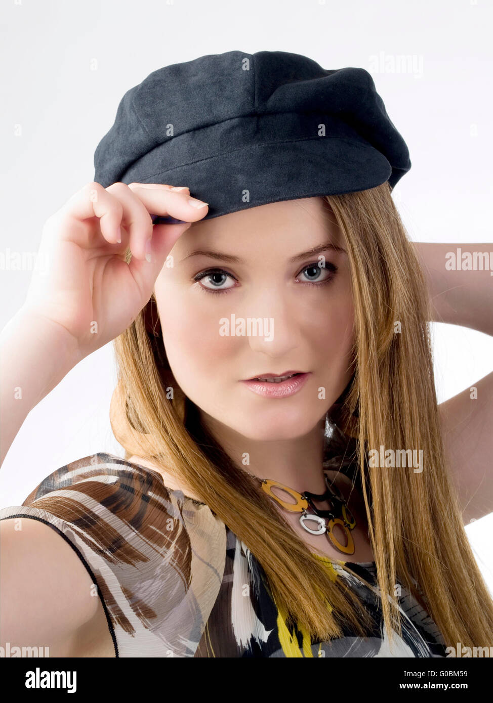 Woman wearing black hat hi-res stock photography and images - Alamy