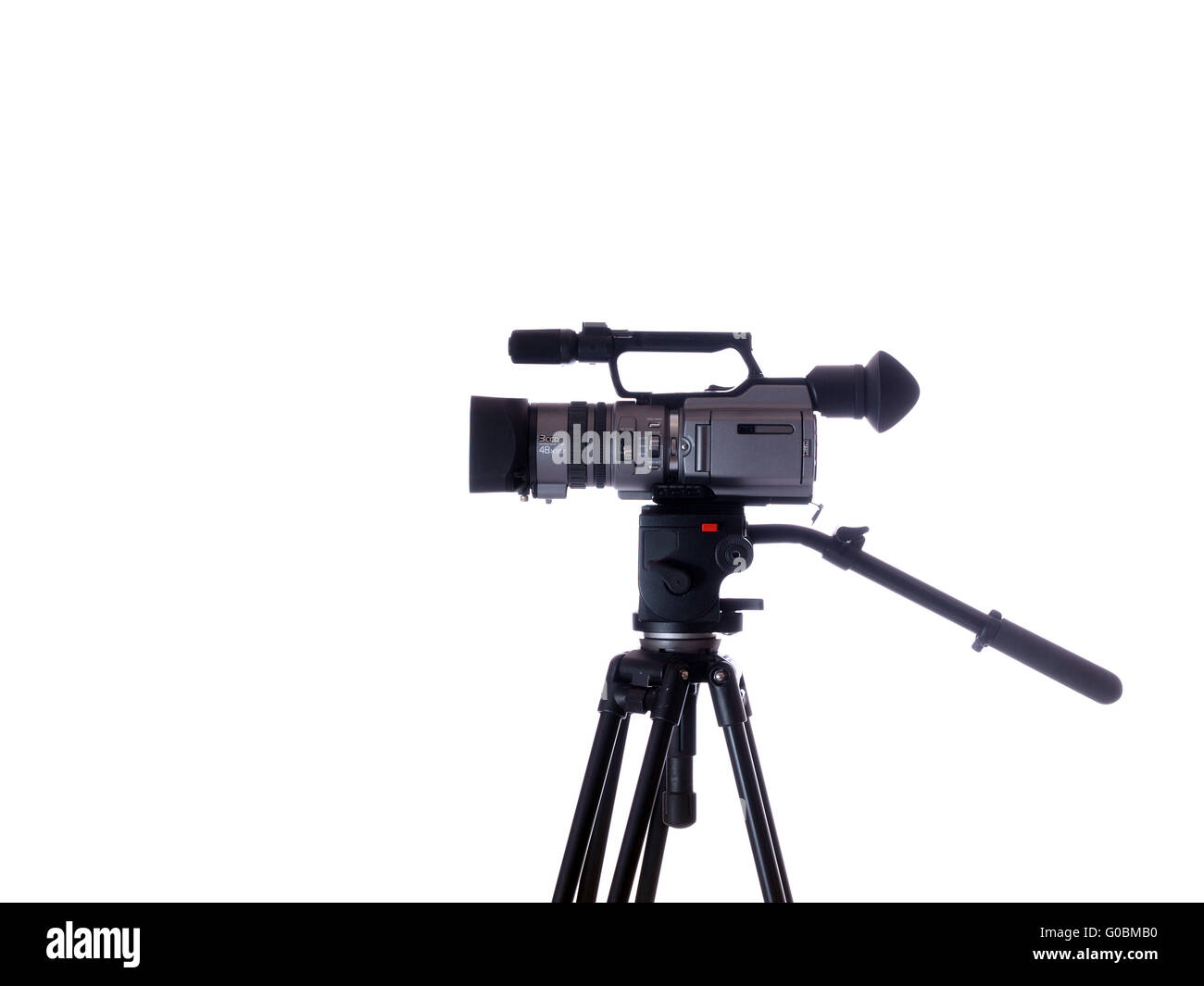 video camera on tripod from the side Stock Photo Alamy