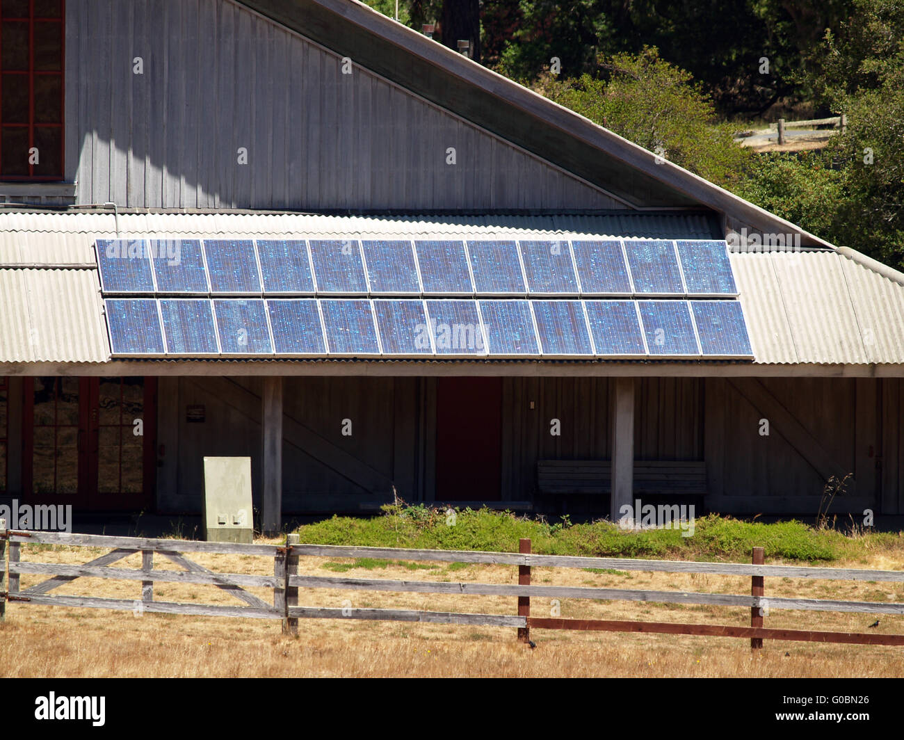 Solar park panels on green hi-res stock photography and images - Alamy