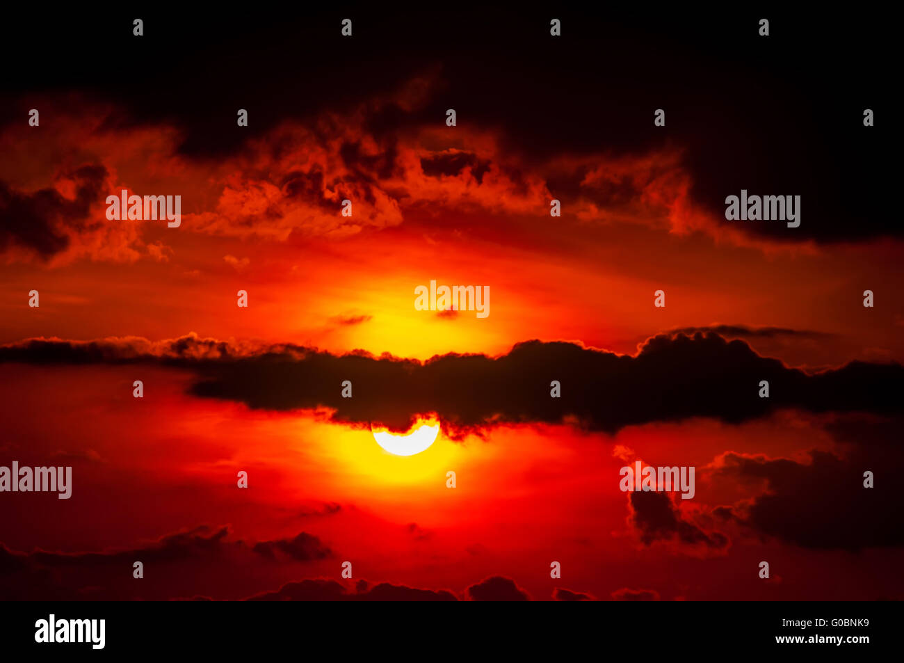 nice sunset over mountains Stock Photo - Alamy