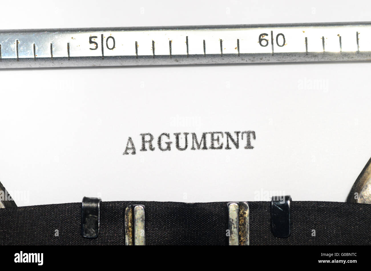 word argument typed on an old typewriter Stock Photo