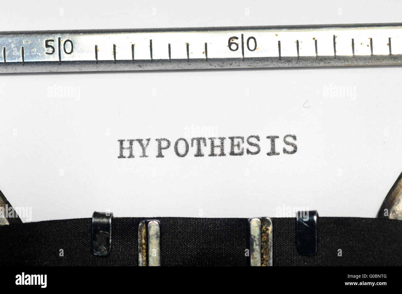 word hypothesis typed on an old typewriter Stock Photo