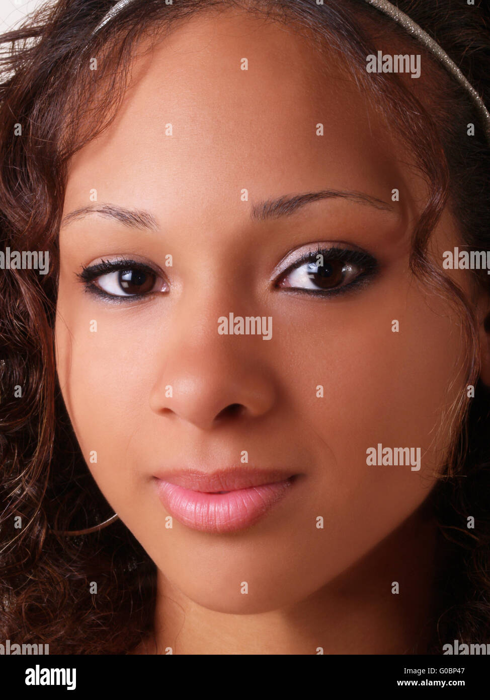 Young pretty black woman portrait teen girl Stock Photo - Alamy