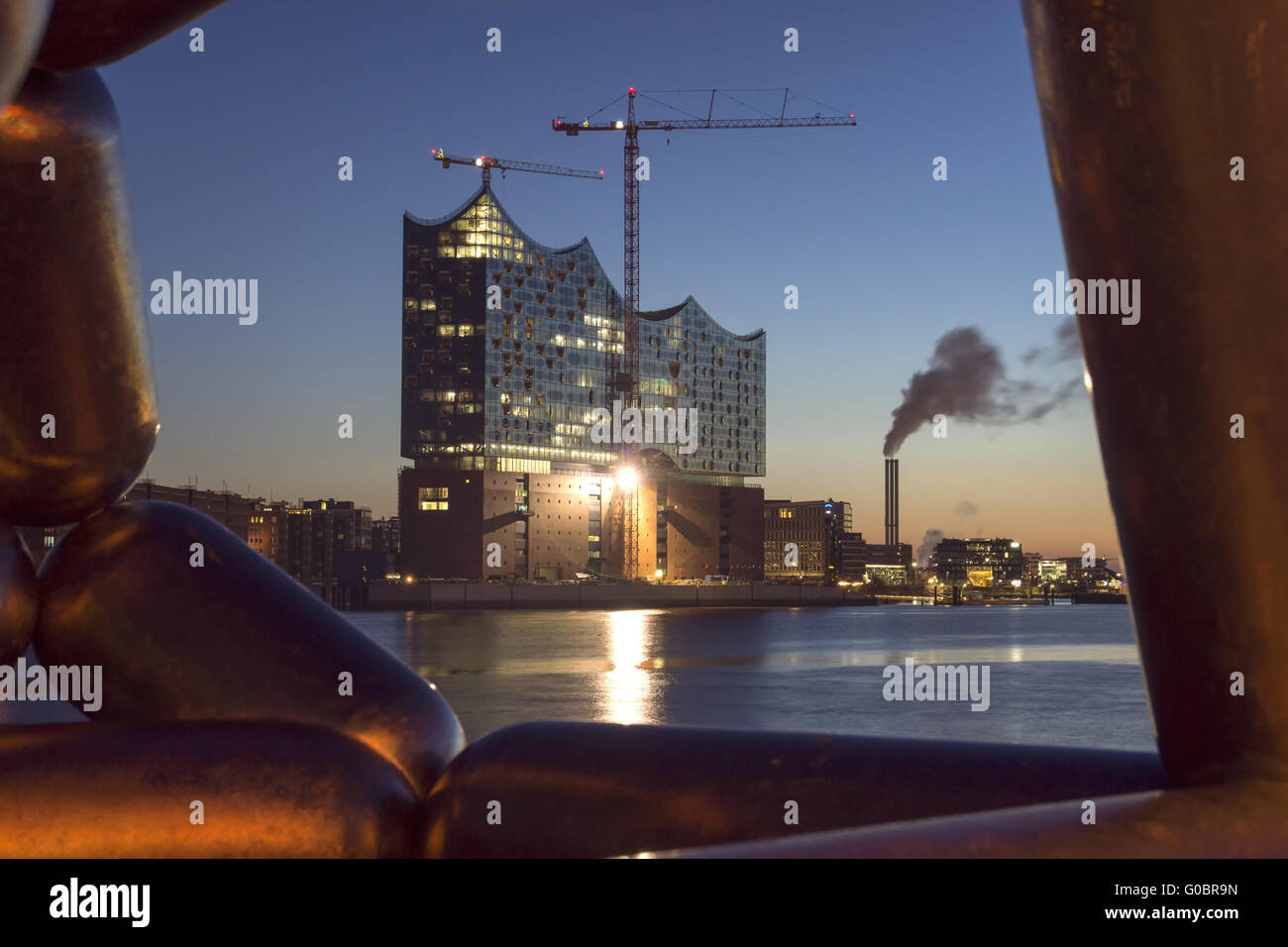 Habor Hamburg with the Elbphilharmonics, Germany Stock Photo