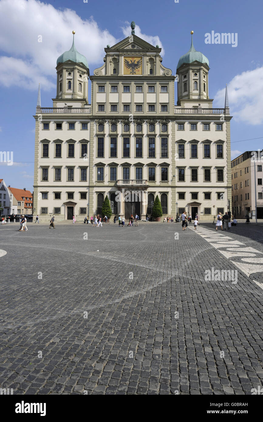city hall of town Augsburg in Bavaria, Germany Stock Photo
