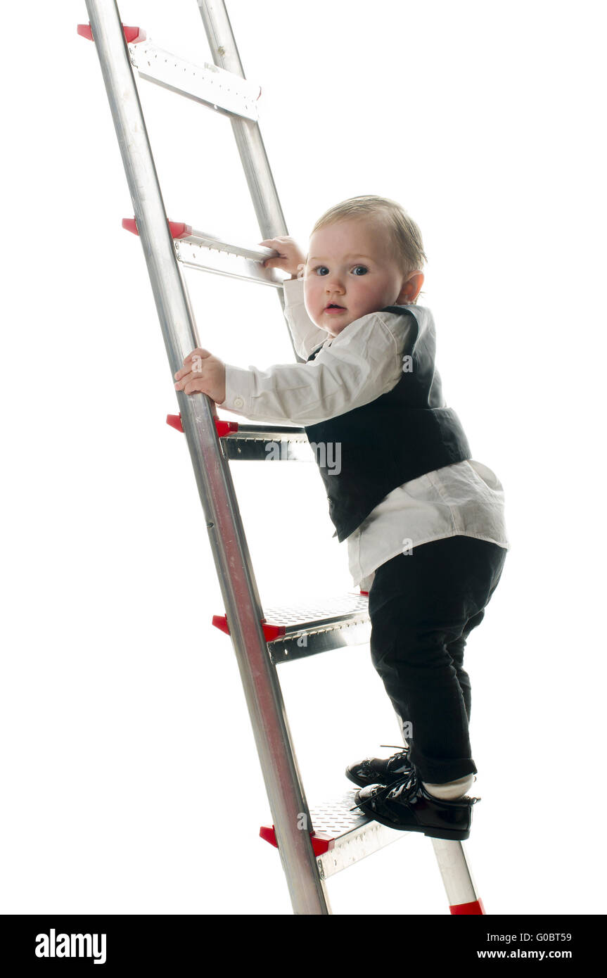 Baby on career ladder Stock Photo Alamy