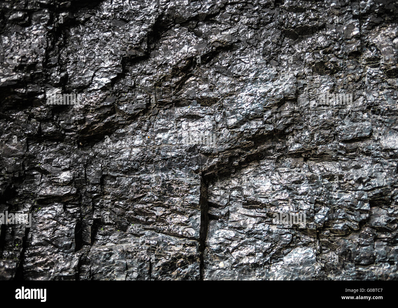 The surface of the black coal Stock Photo