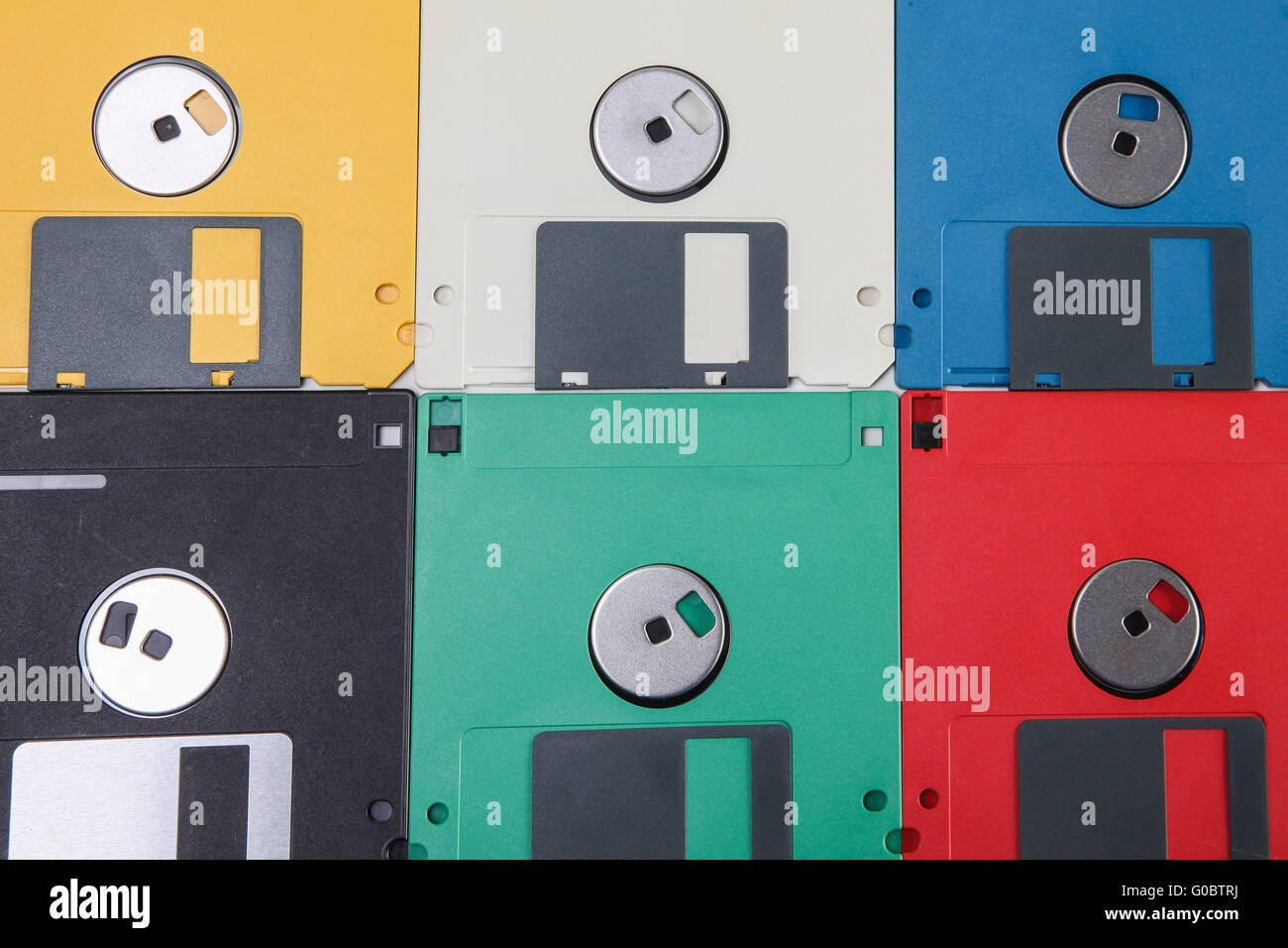 Colored floppy disc background Stock Photo