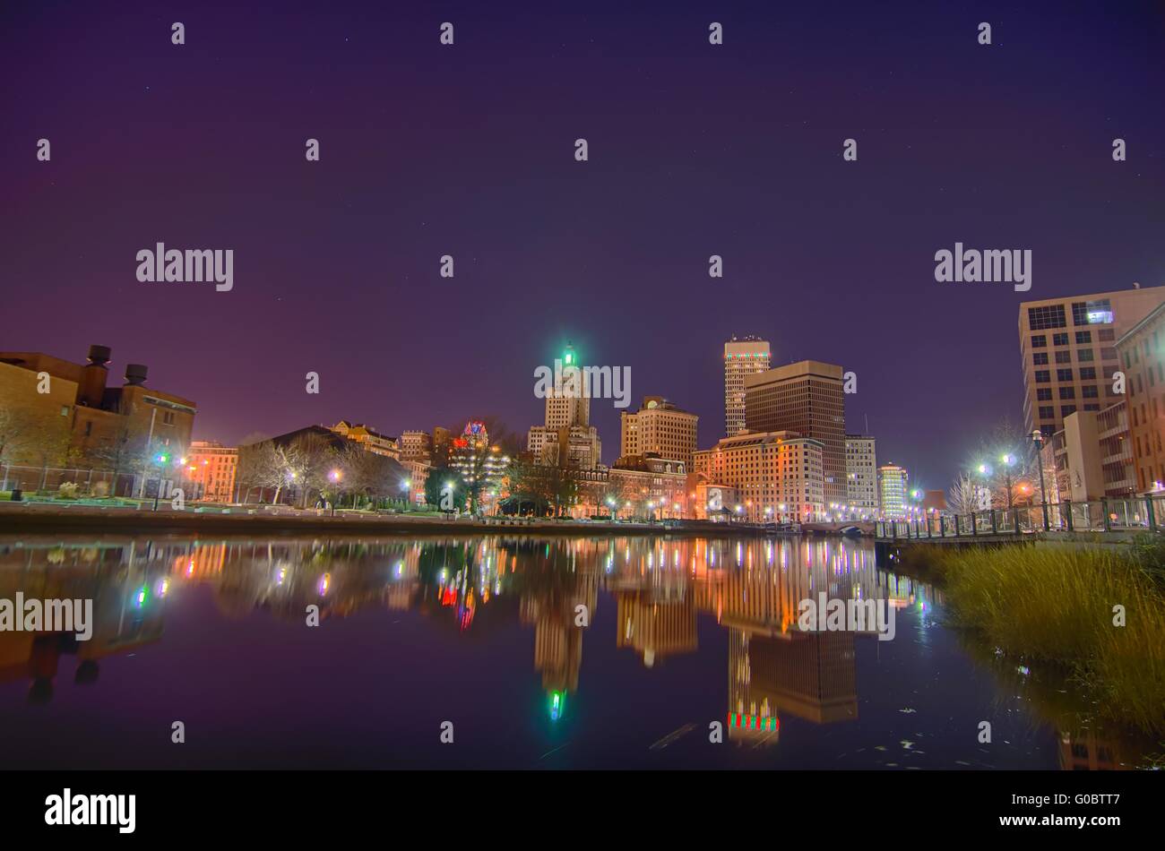 providence Rhode Island from the far side of the waterfront Stock Photo