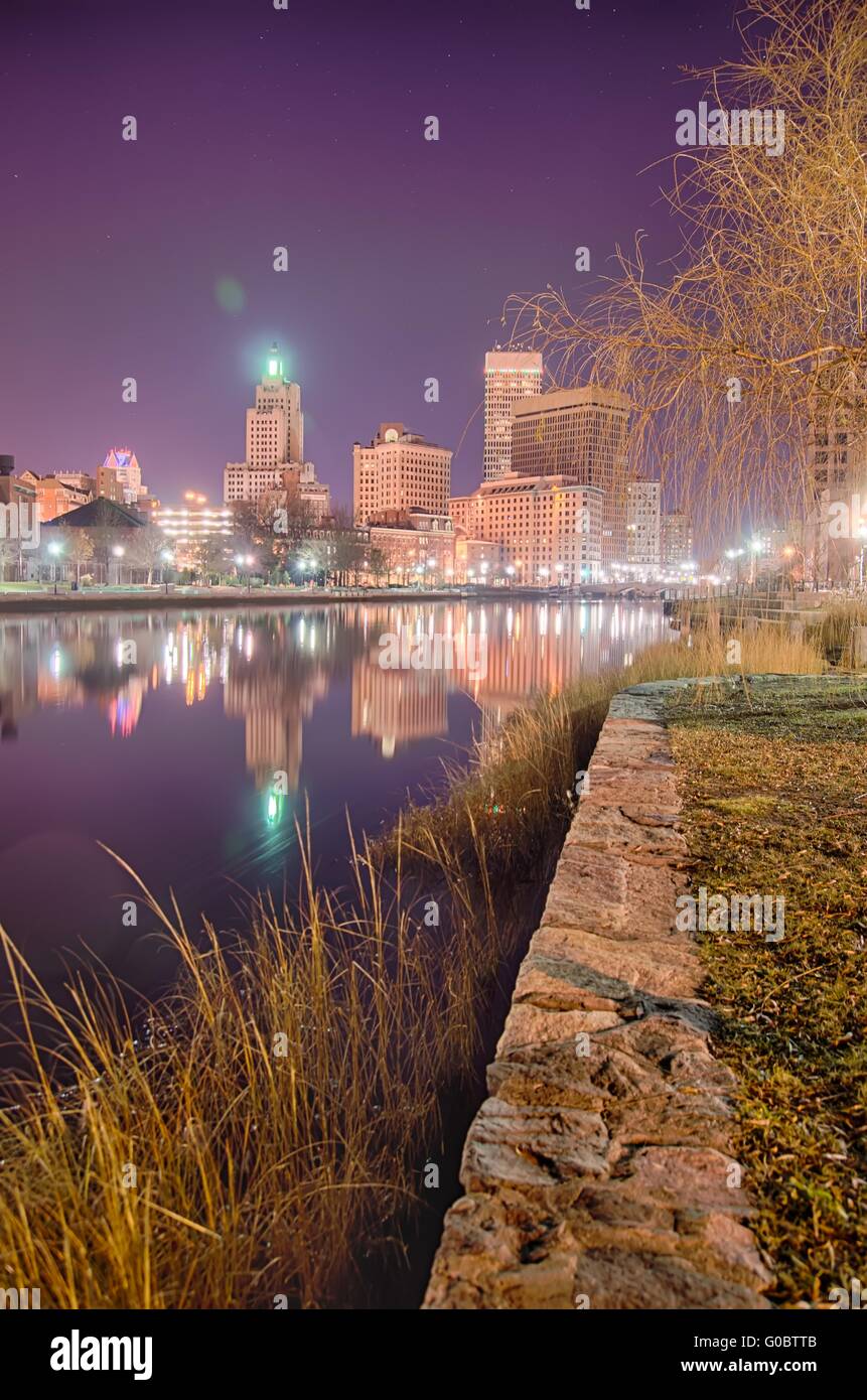 providence Rhode Island from the far side of the waterfront Stock Photo
