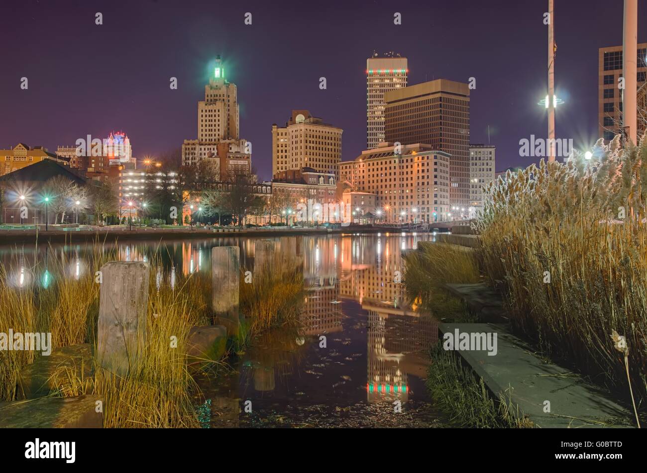 providence Rhode Island from the far side of the waterfront Stock Photo