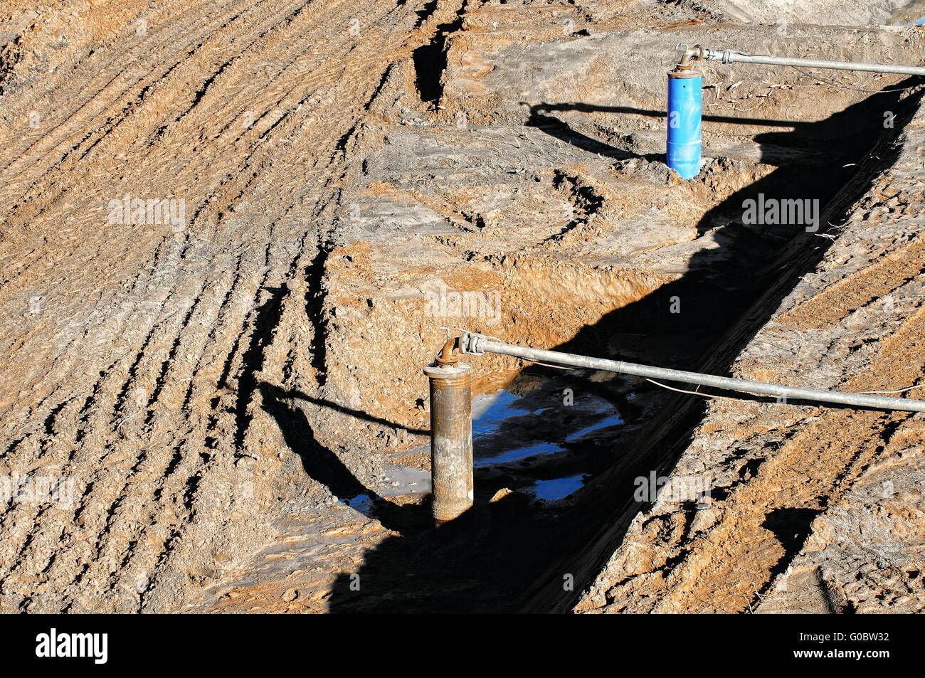 Groundwater conservation during construction work Stock Photo