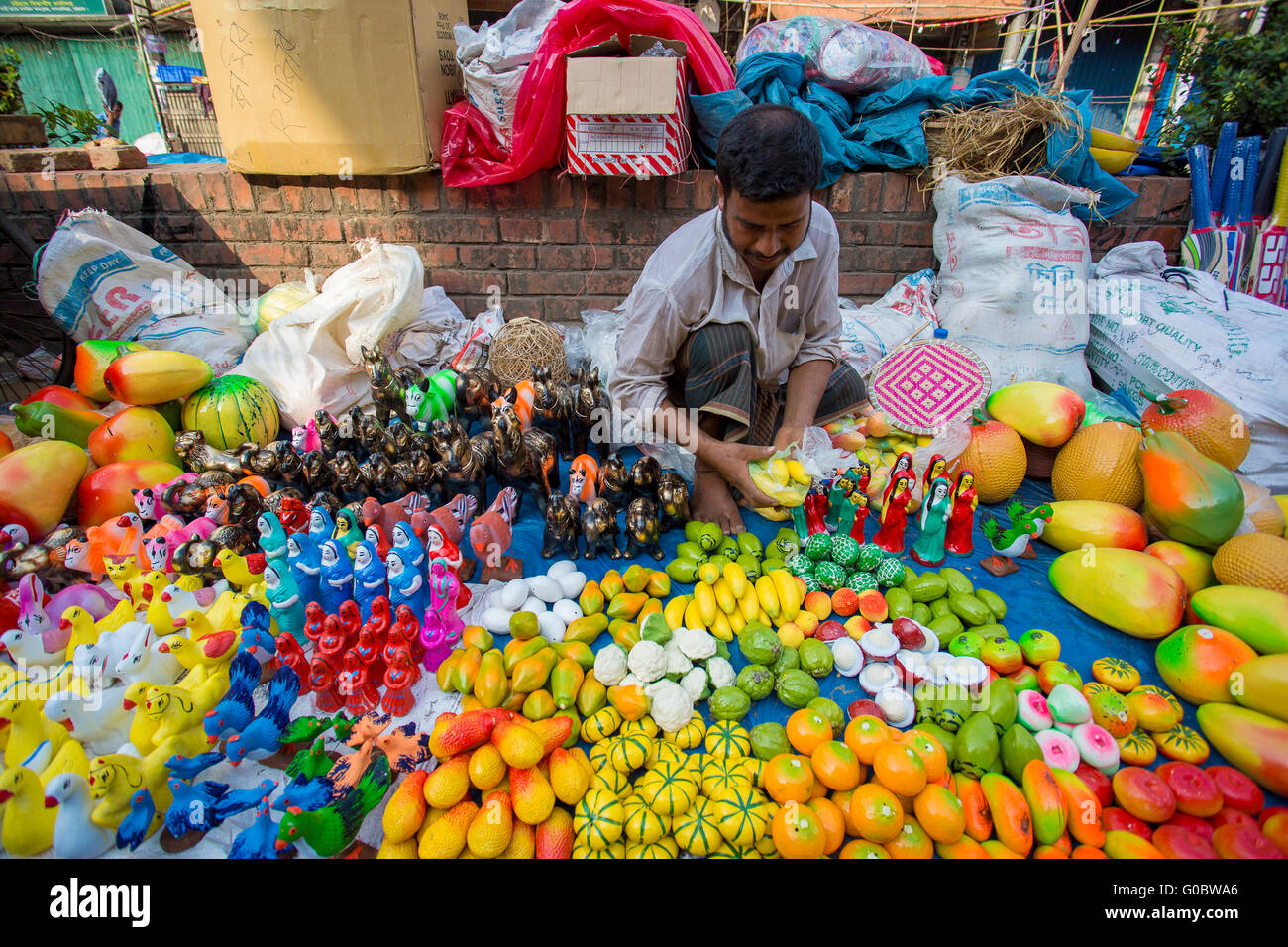 Colorful handmade toys, locally called Khelna, in a Bangla Pohela