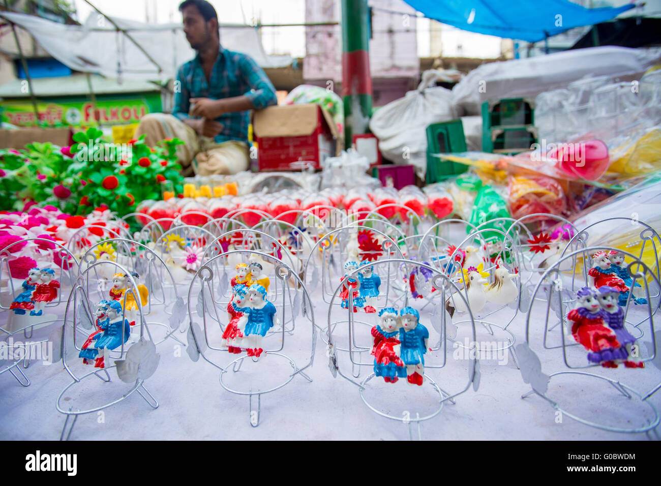 Locally-made beautiful handicrafts and indigenous household goods at Pohela Baishakh fair. Stock Photo