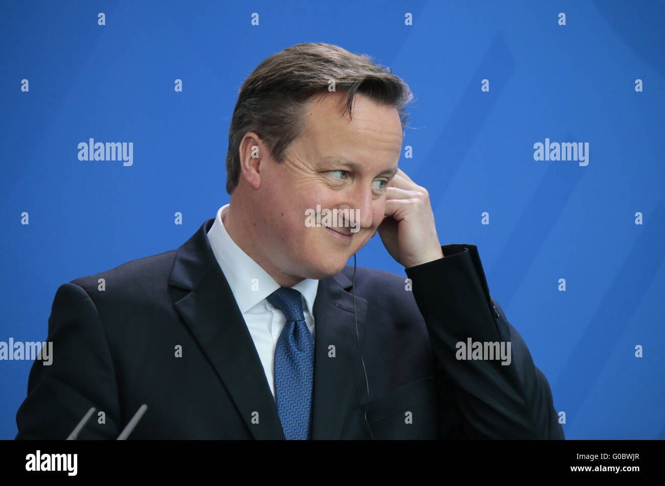 David Cameron - Treffen der dt. Bundeskanzlerin mit dem britischen Premierminister, Bundeskanzleramt, 29. Mai 2015, Berlin . Stock Photo