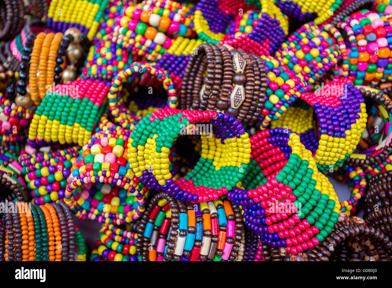Colorful handmade ornaments, in a Bangla Pohela Baishakh fair Stock