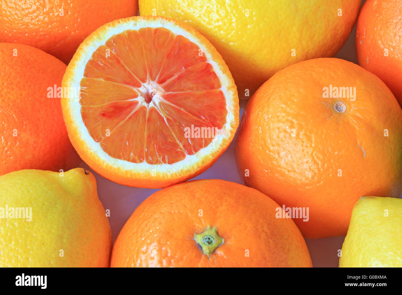 Various citrus fruits Stock Photo