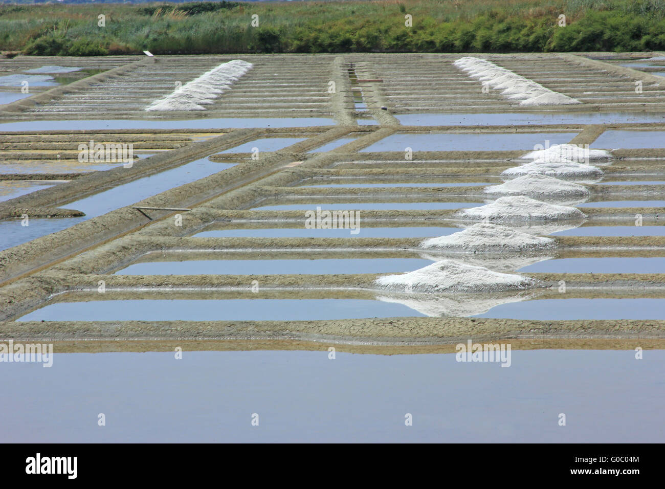 Production of sea salt, Brittany, France Stock Photo Alamy