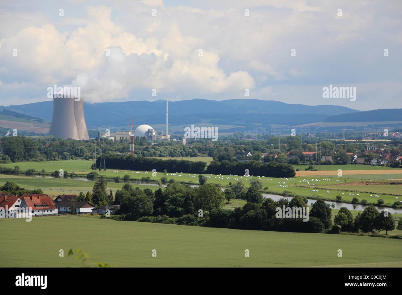 Nuclear power station Grohnde in summer Stock Photo