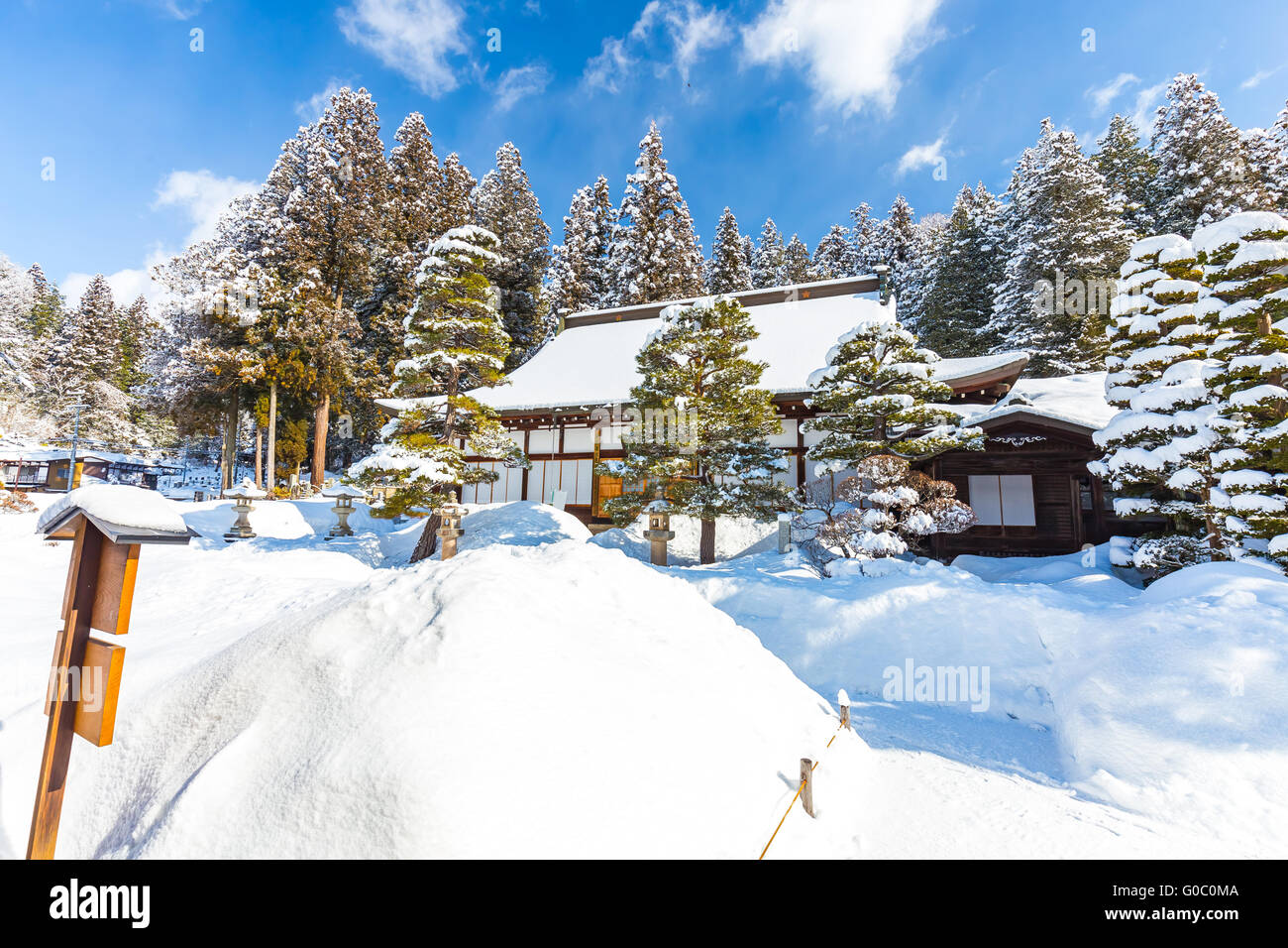 Winter in Takayama ancient city in Japan. Stock Photo