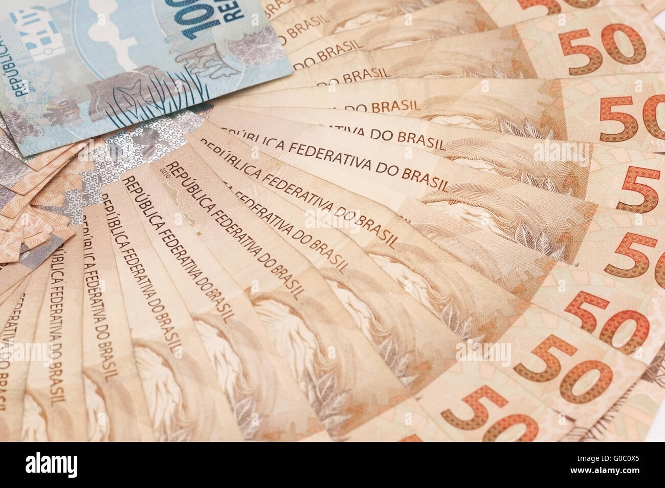 Brazilian Currency (Real) Stock Photo