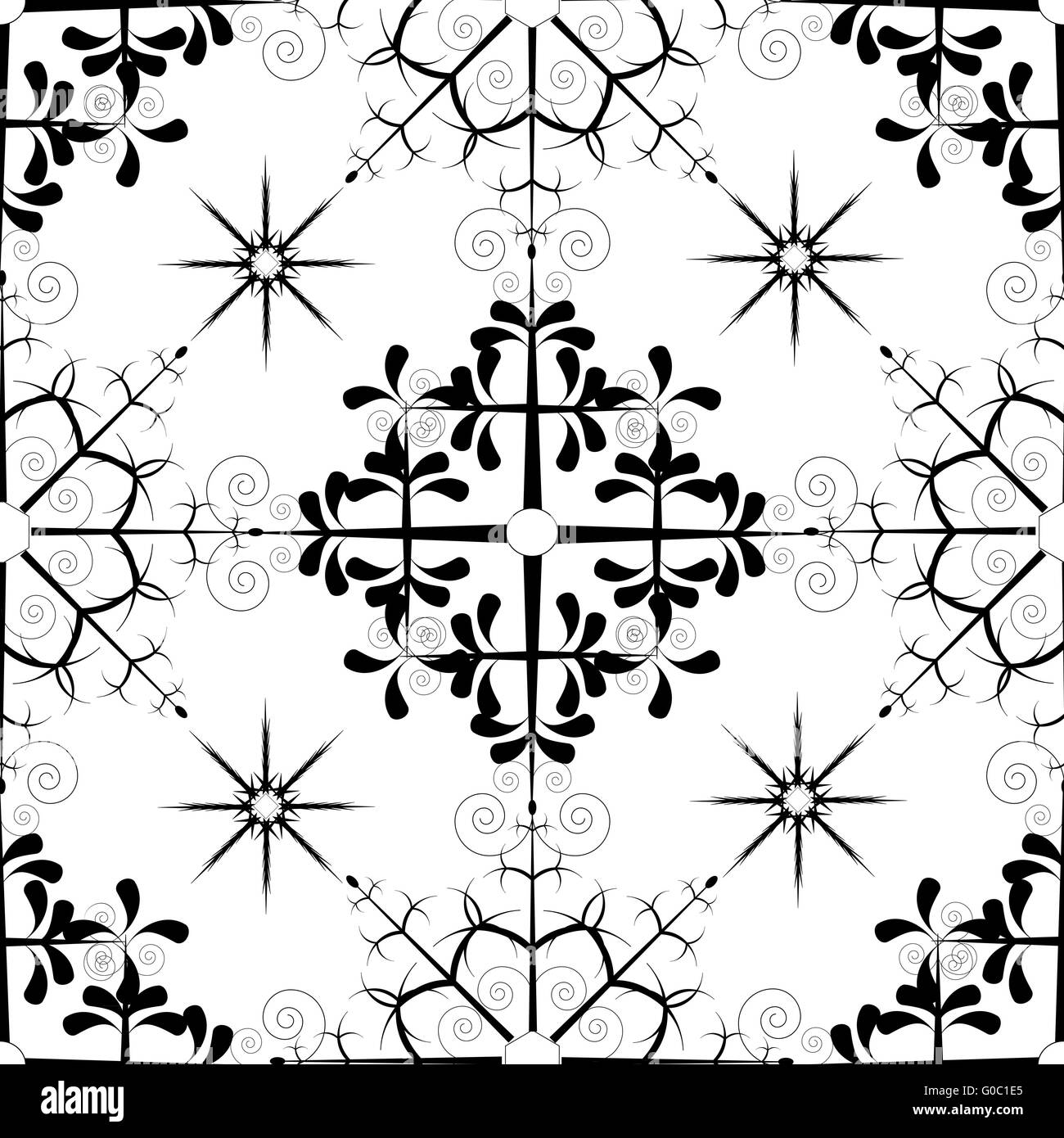 seamless pattern of black and white snowflakes Stock Photo Alamy