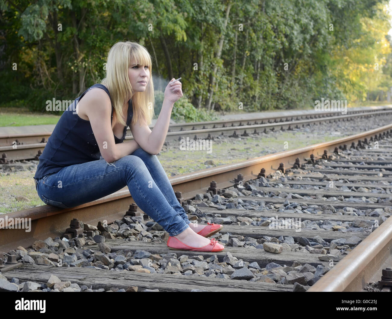 frustrated woman Stock Photo