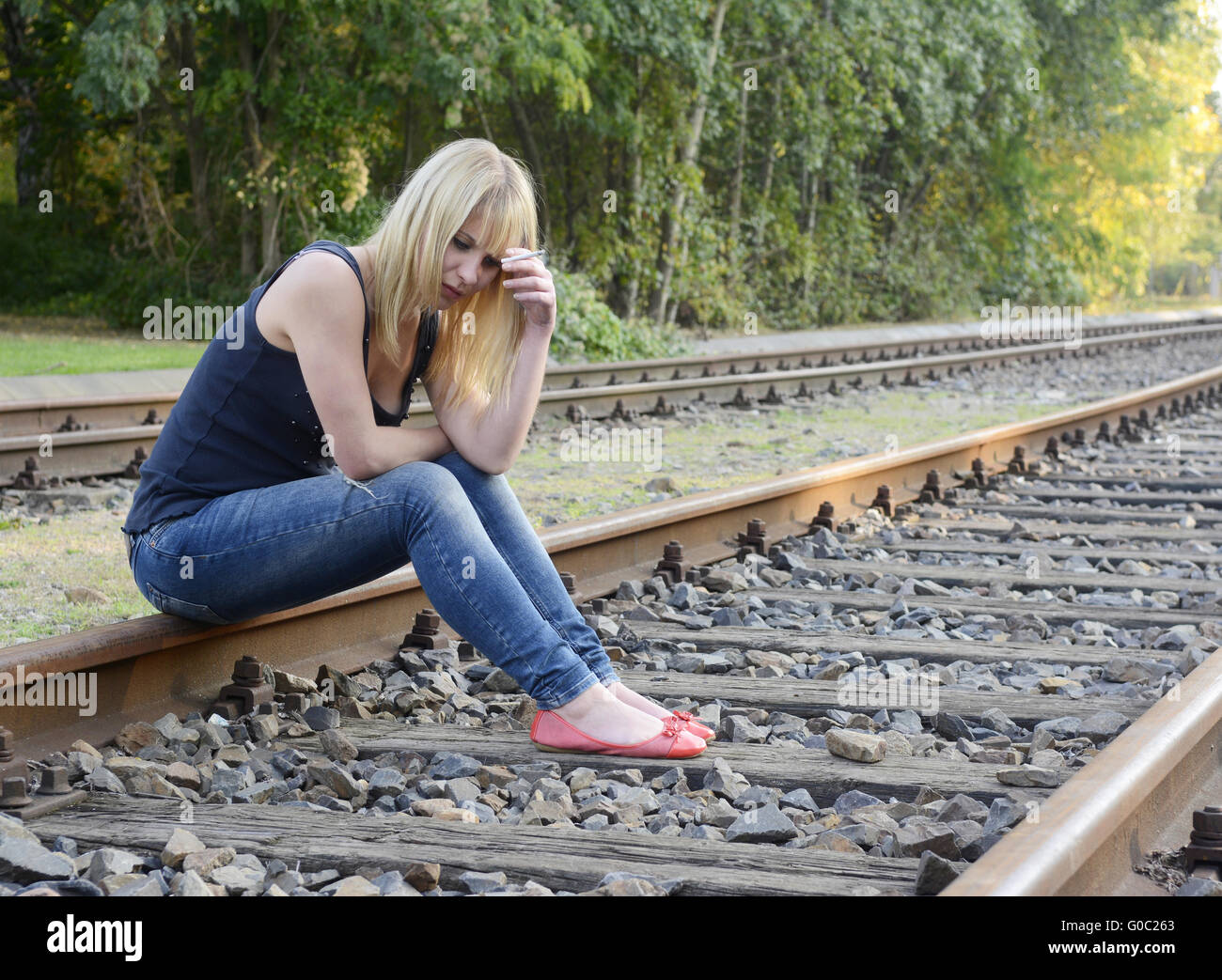 frustrated woman Stock Photo