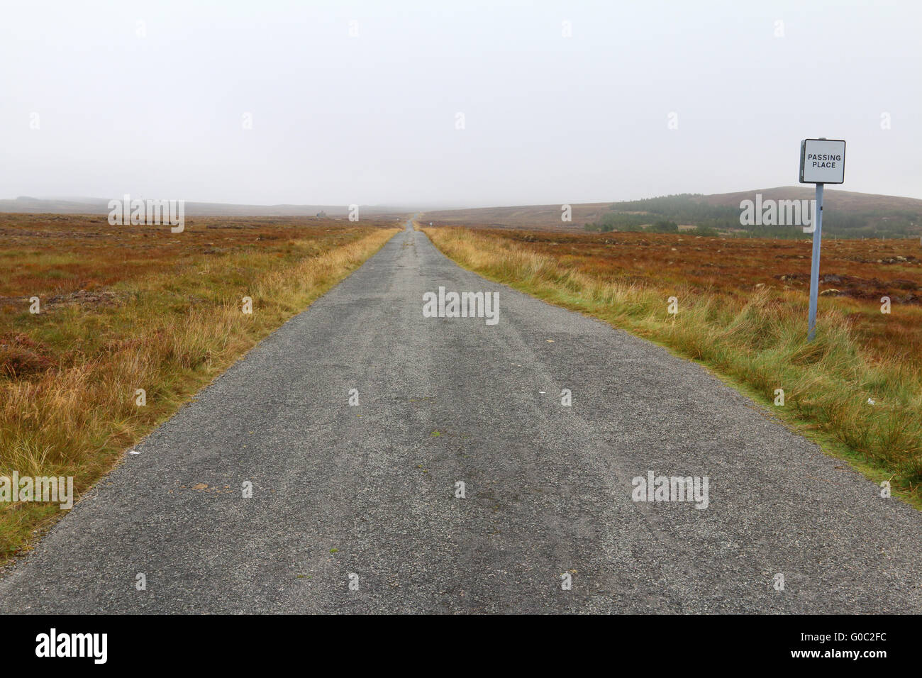Single-lane road, Lewis, Outer Hebrides, Scotland Stock Photo