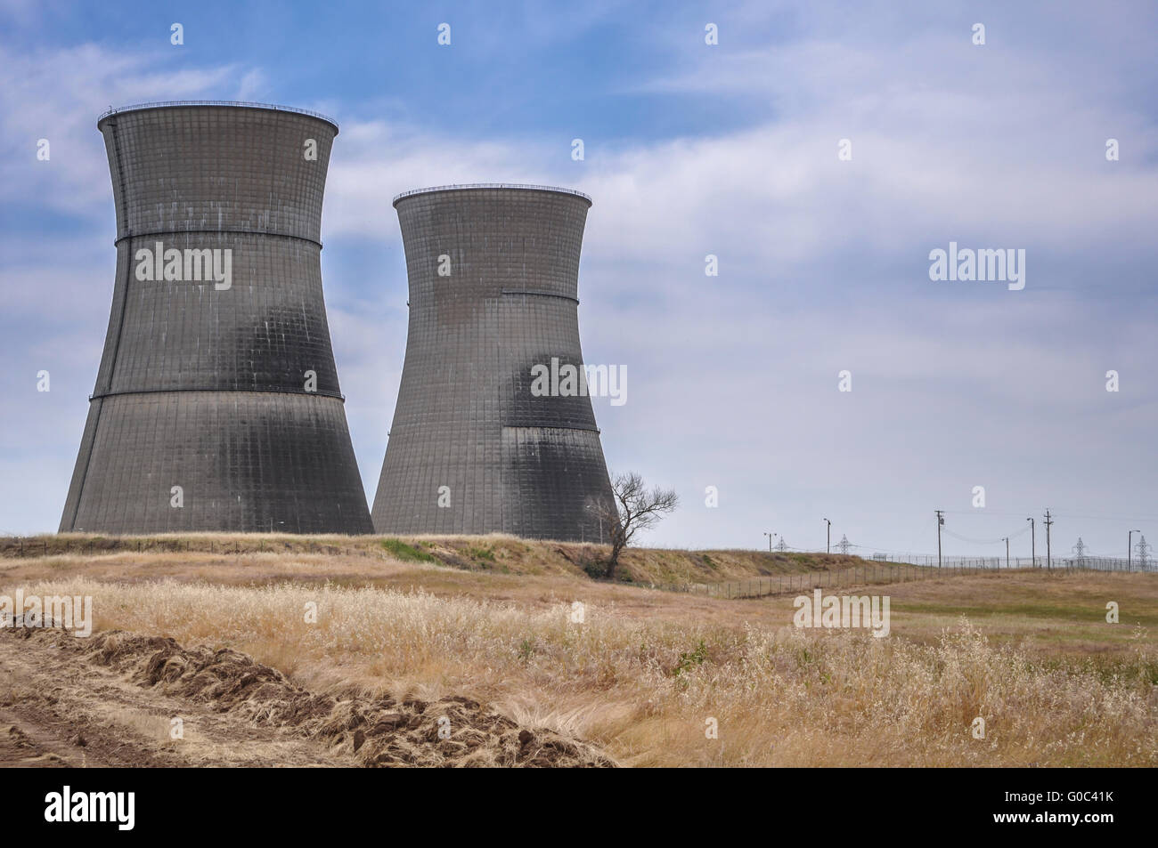Rancho Seco nuclear power plant cooling towers Stock Photo - Alamy