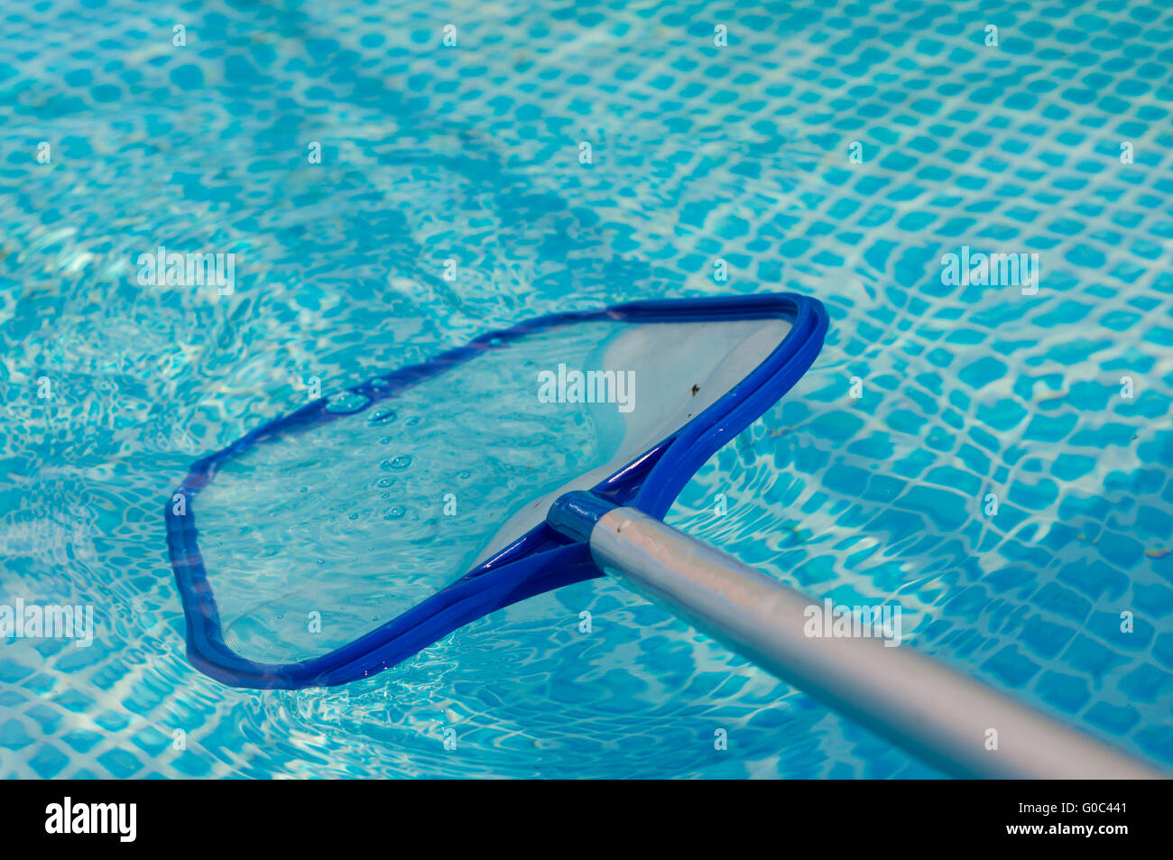 cleaning pool Stock Photo