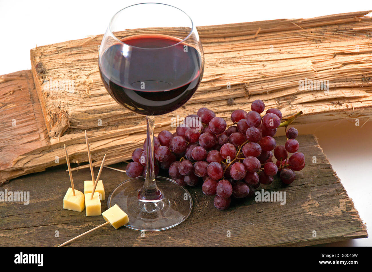 wine with a tasty snack Stock Photo