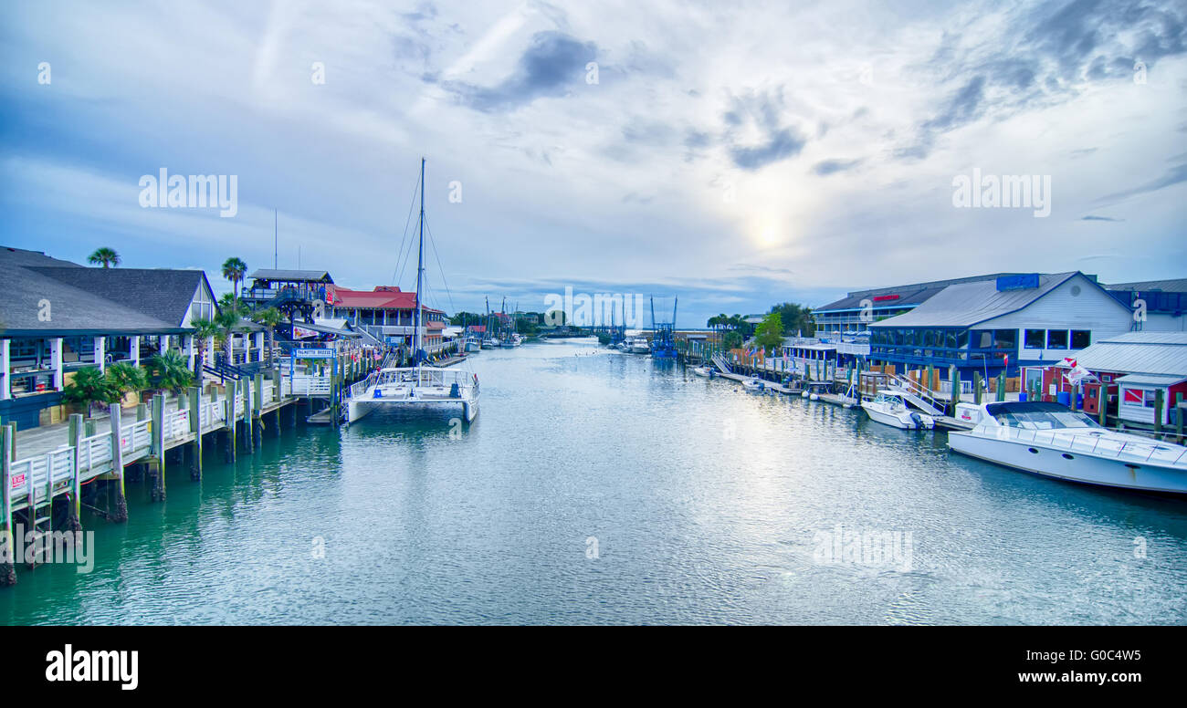 view of shem creek from coleman blvd charleston south carolina Stock