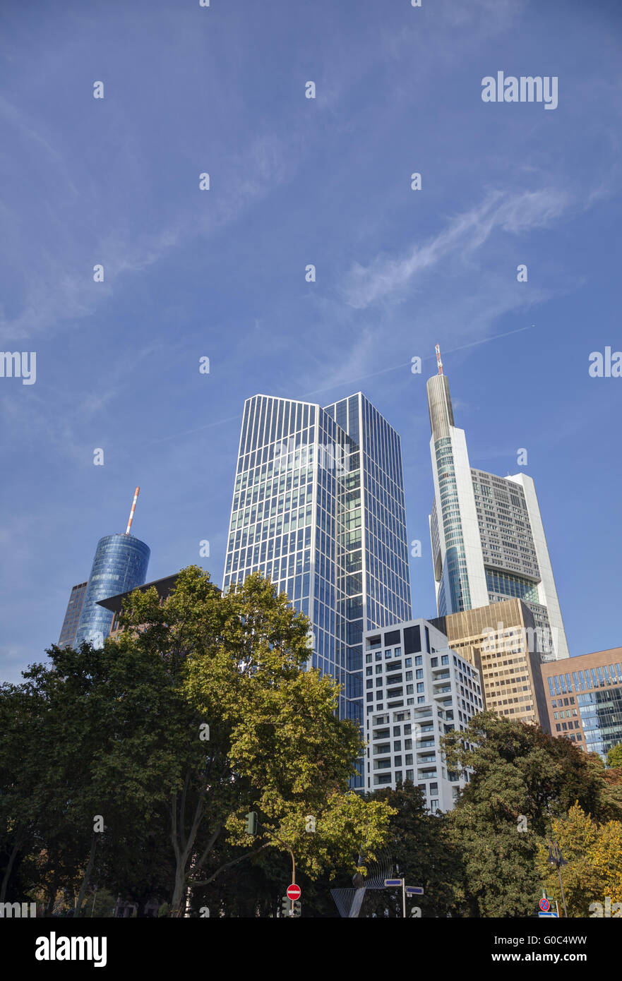 Frankfurt am Maine skyscrapers on a sunny day Stock Photo - Alamy