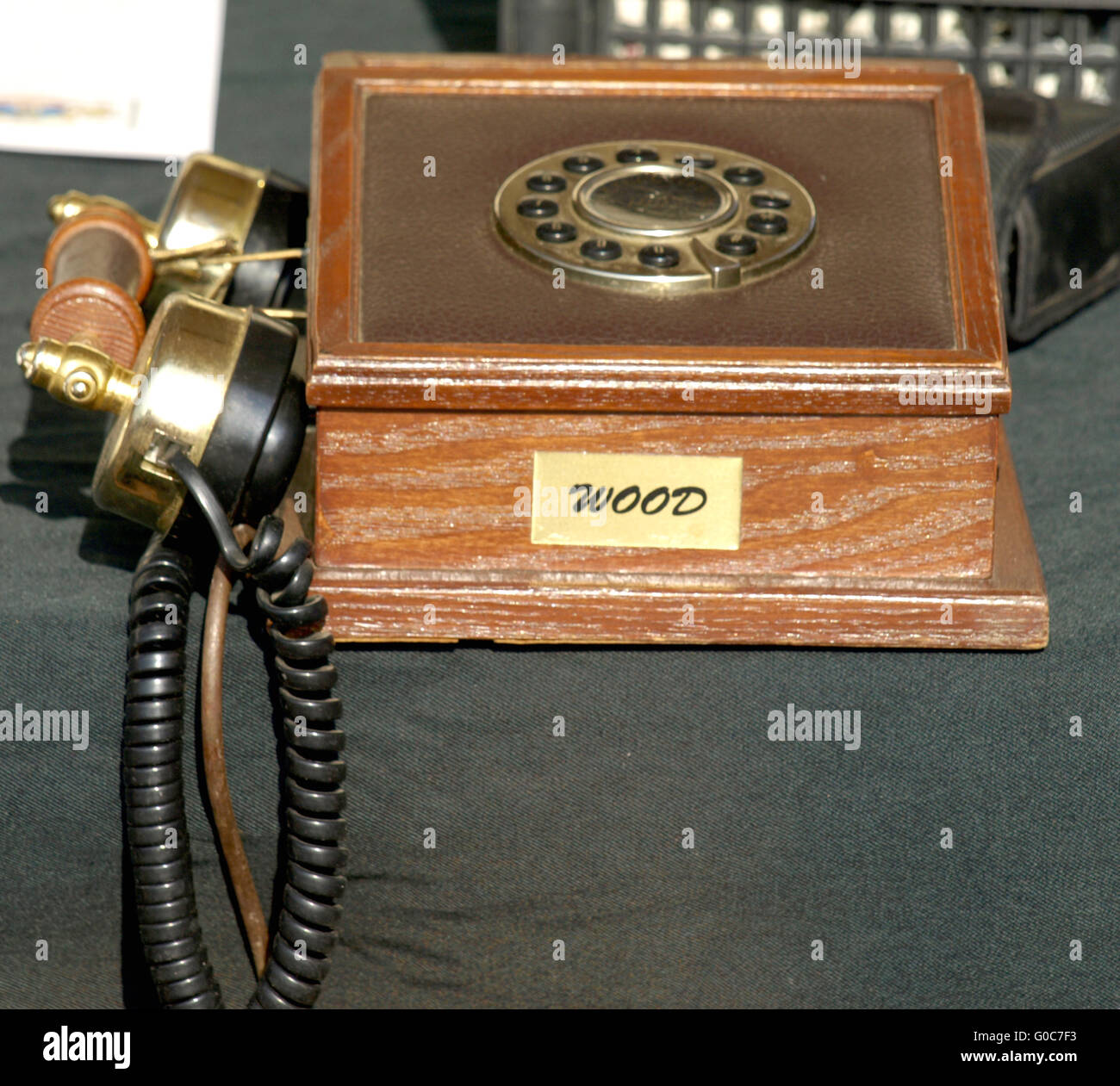 old wooden phone Stock Photo Alamy
