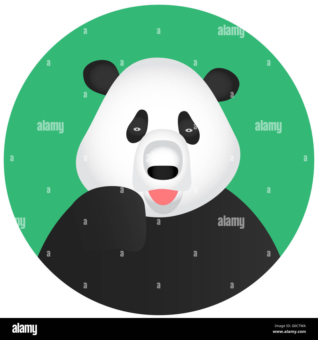 Panda icon mobile app. Panda bear and baby panda, panda vector and
