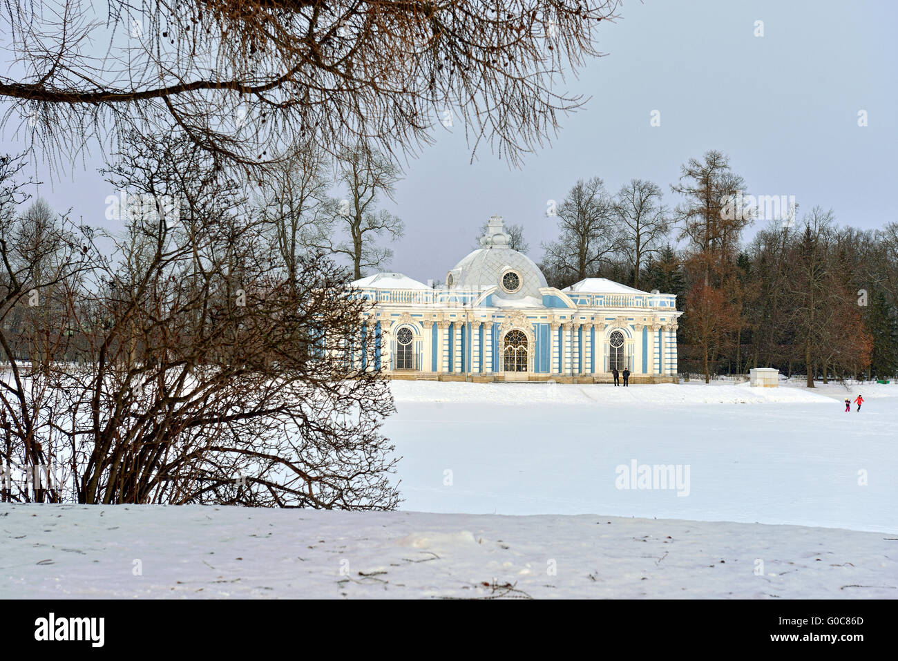 Landscape with the Grot pavillion in Pushkin garden Stock Photo - Alamy
