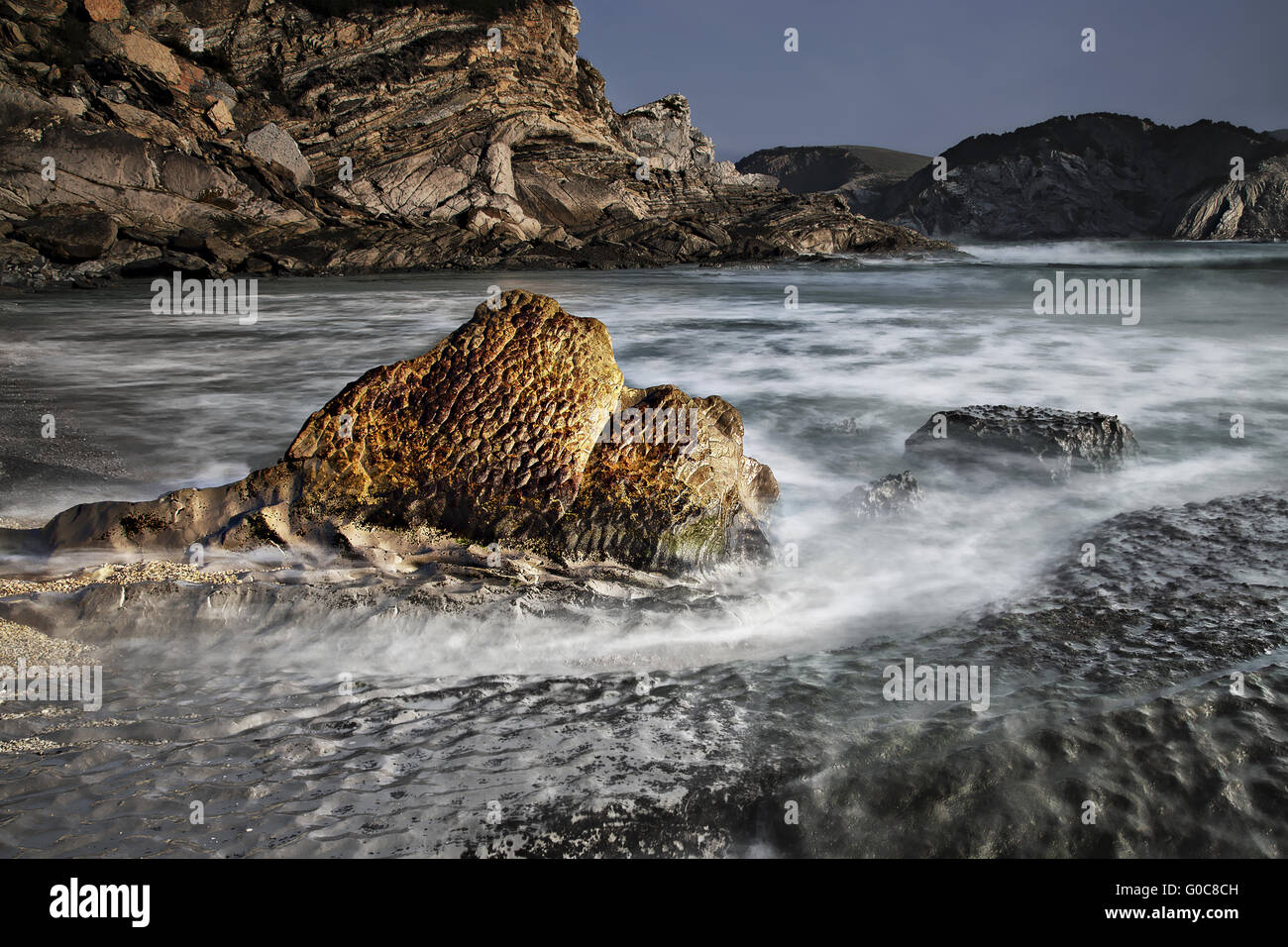 coast of Barrica, Basque Country, Spain Stock Photo