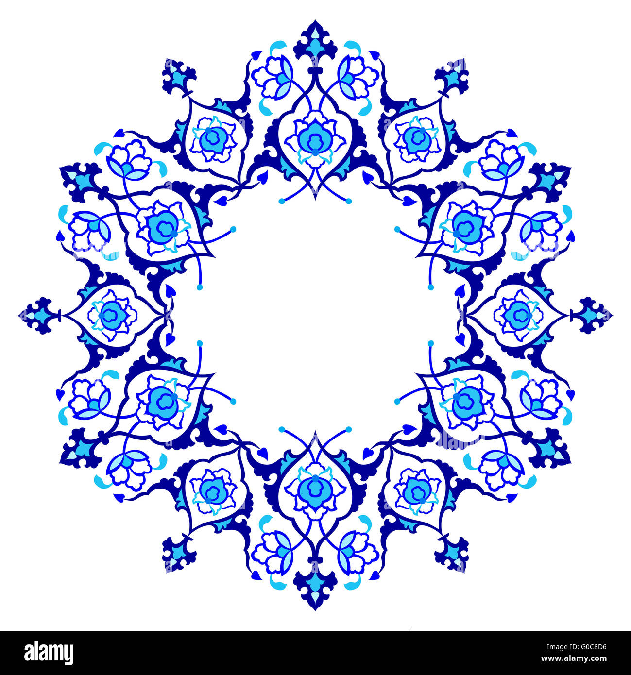 blue artistic ottoman pattern series fifty nine Stock Photo