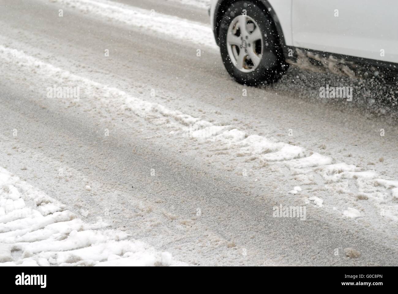 Snowy road Stock Photo