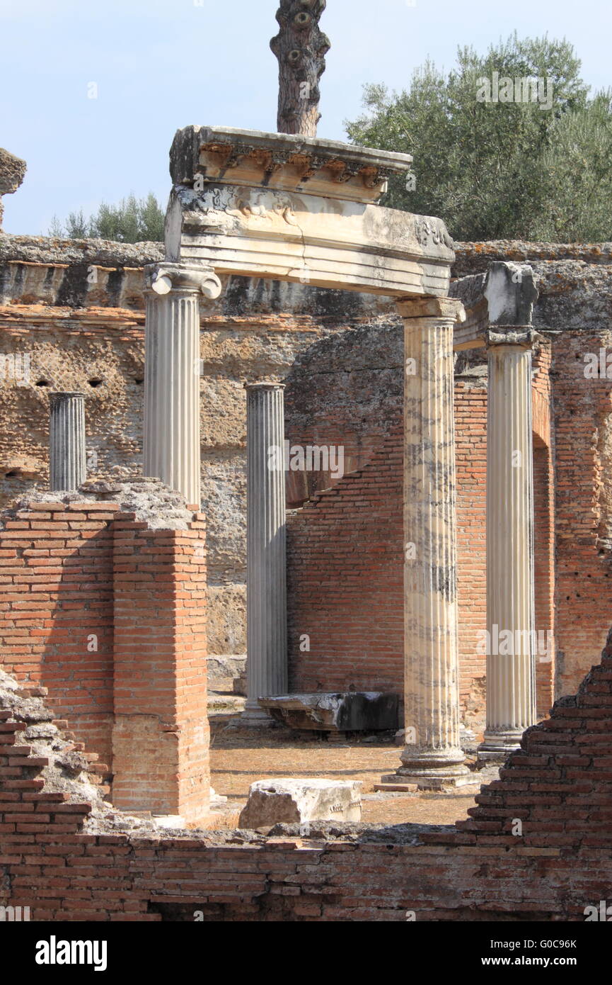 Ruins of Villa Adriana near Rome Stock Photo