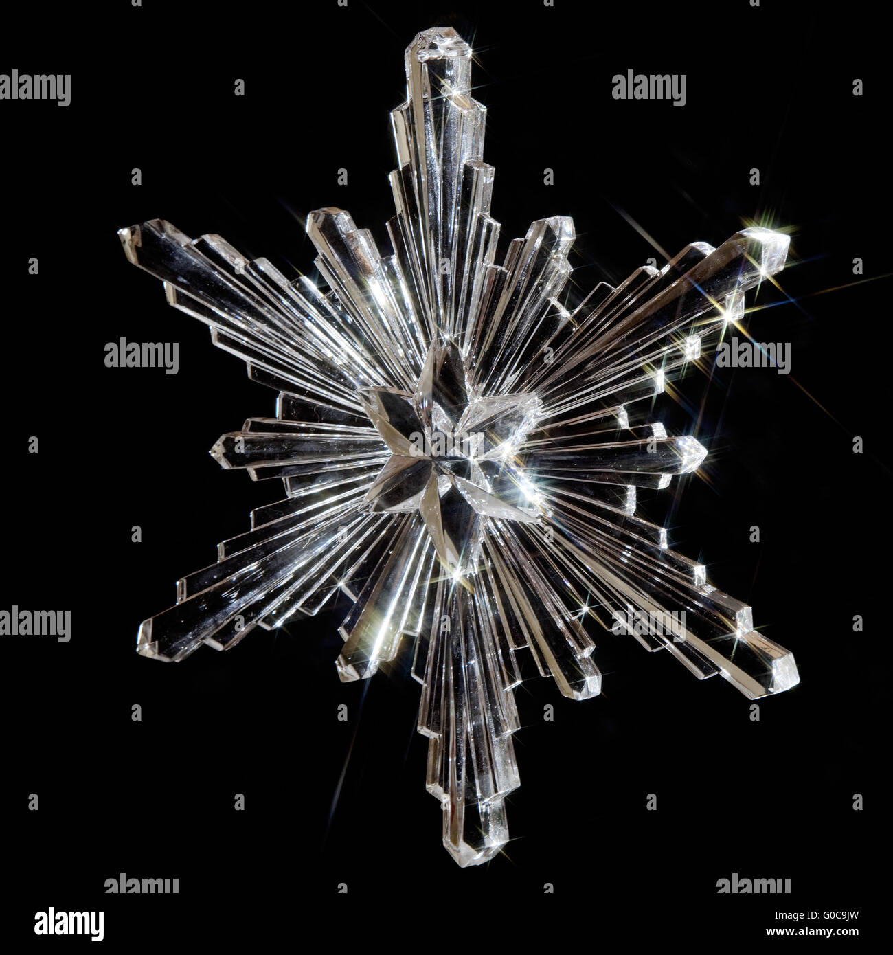 Christmas star as an ice crystal Stock Photo