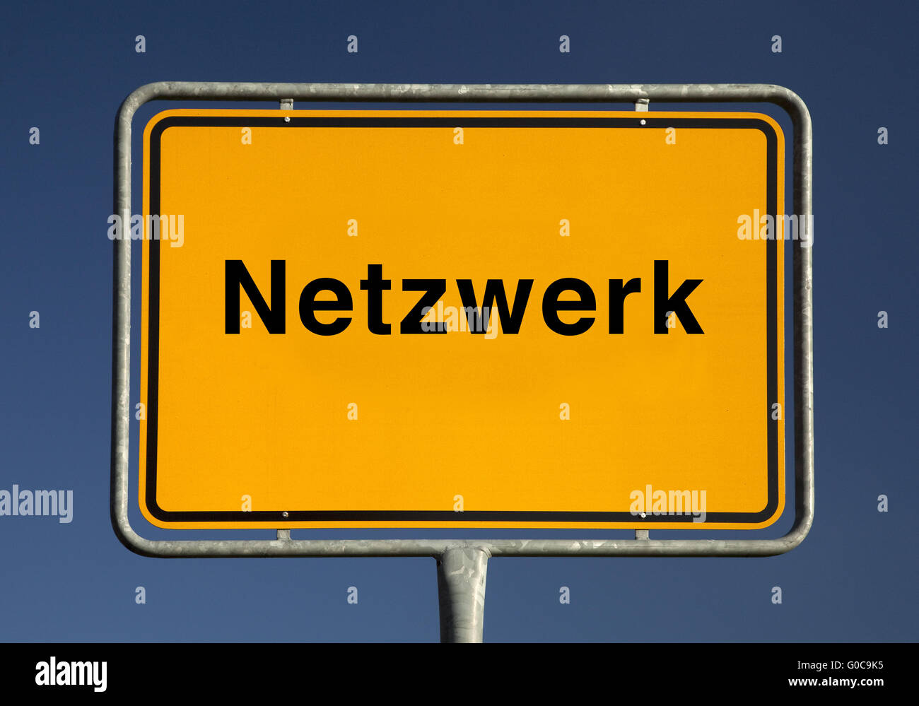 Town sign Netzwerk, symbolic foto Stock Photo