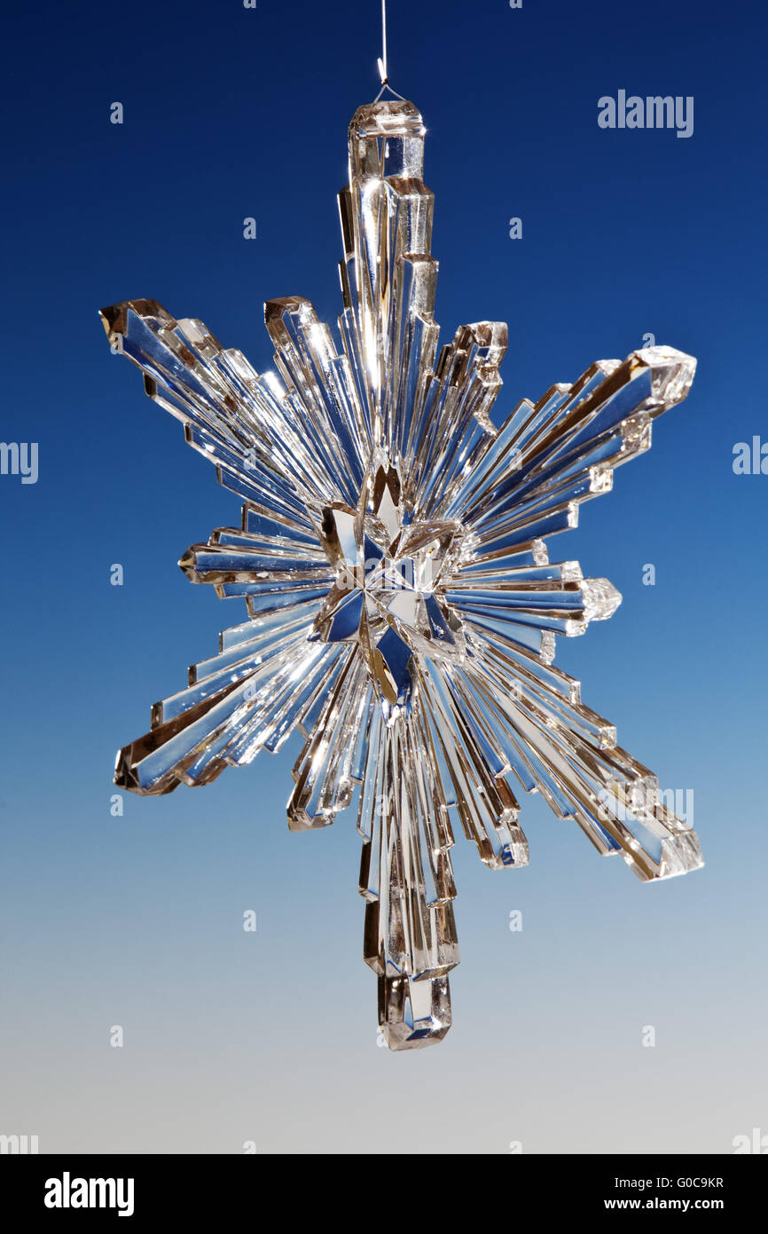 Christmas star as an ice crystal Stock Photo