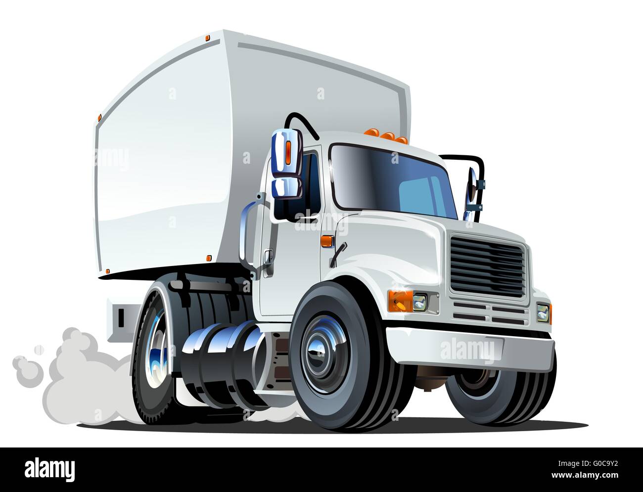 Cartoon delivery cargo truck Stock Photo Alamy